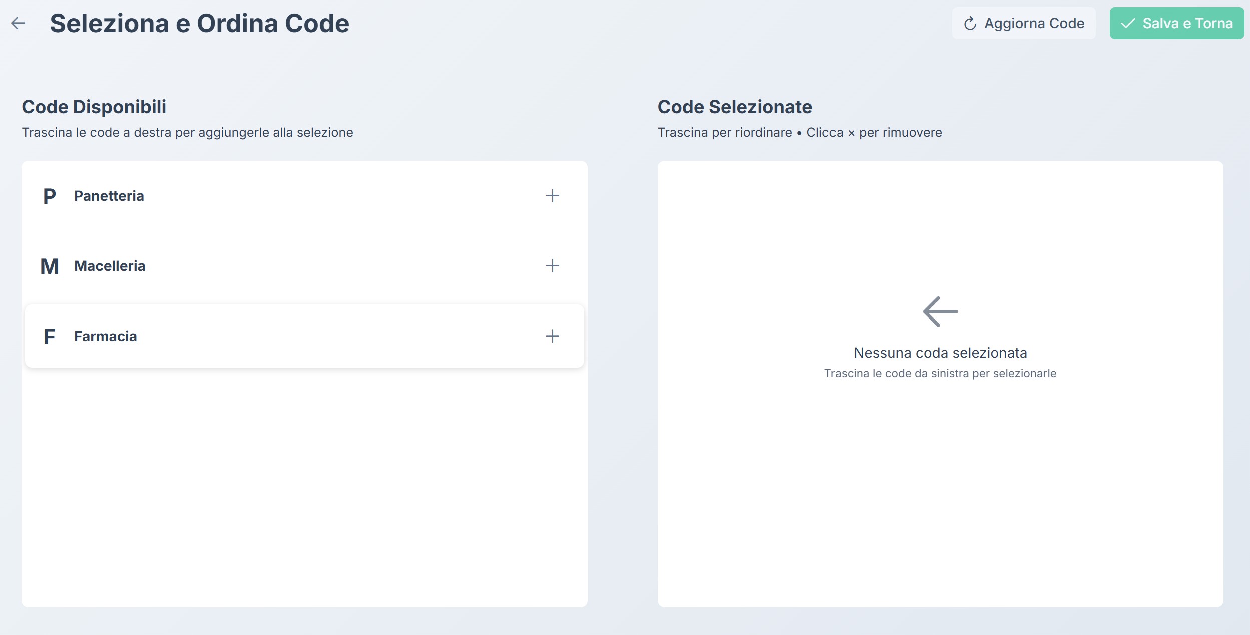 Selezione delle code
