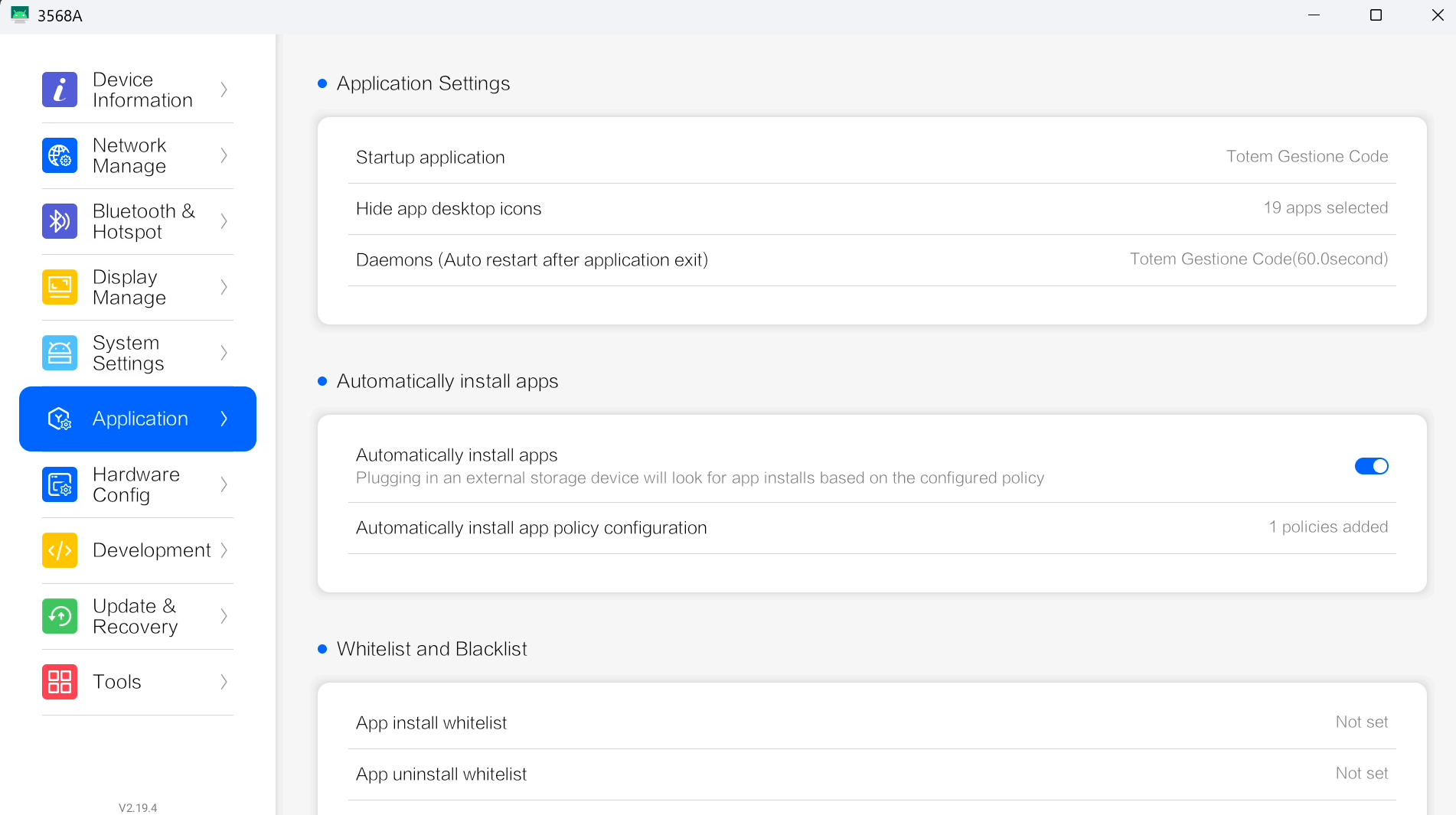 Impostazione applicazione di avvio in OS Tools